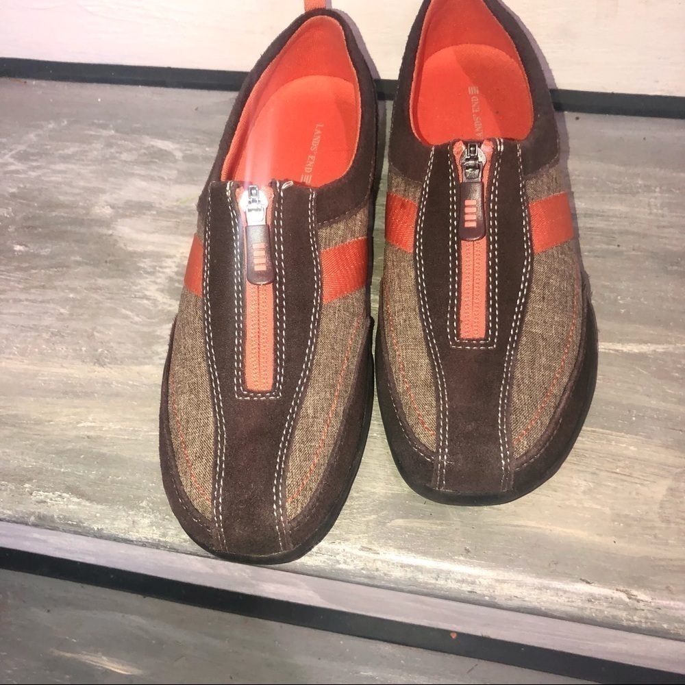 Lands end Woman’s NIB Zip Trekkers Shoes spice brown Size 8M new - Picture 4 of 9